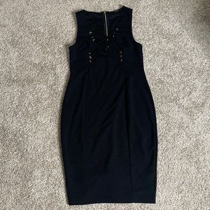 Black business casual mid-dress Size L